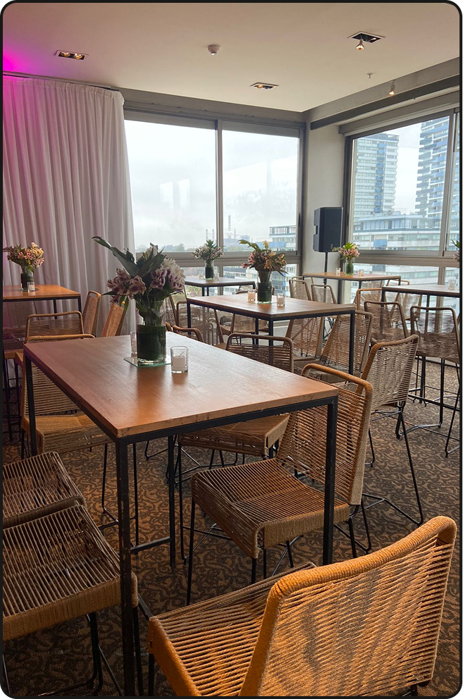 Example of Tulum collection usage at a lounge event on a Puerto Madero Hotel, Buenos Aires